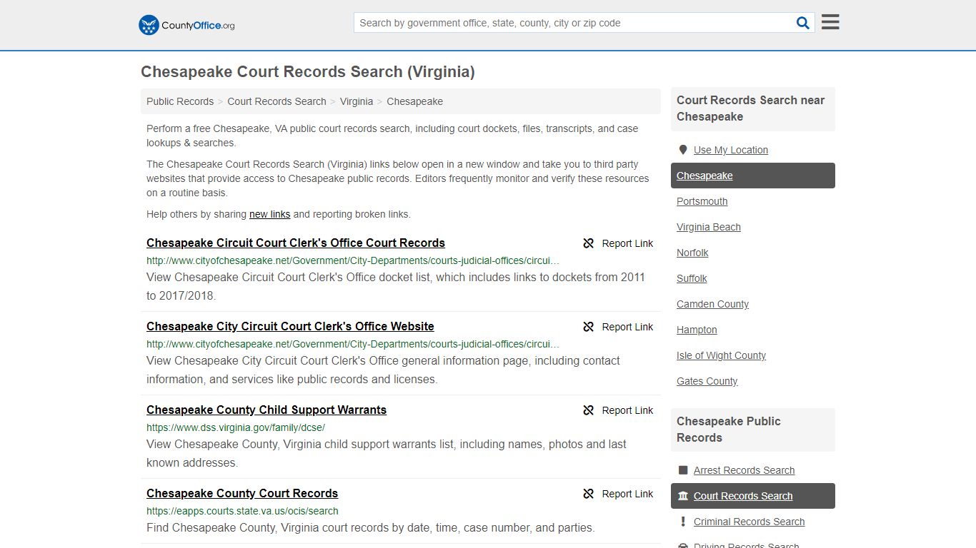 Court Records Search - Chesapeake, VA (Adoptions, Criminal ...